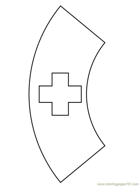 Free Coloring Pages Of Nurse Hat Template Sketch Coloring Page