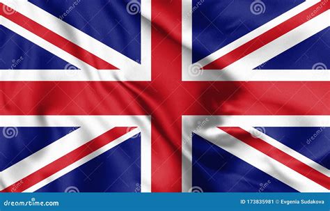 Waving Flag Of United Kingdom State 3d Illustration Stock Illustration