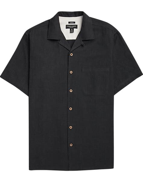 Pronto Uomo Black Silk & 37.5 Tech Fabric Camp Shirt - Men's Shirts ...