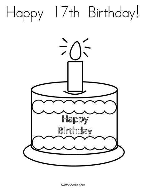 Happy 100th birthday from china dies, flowers cut from spellbinder dies and formed with bone folder and stylus. Happy 17th Birthday Coloring Page - Twisty Noodle