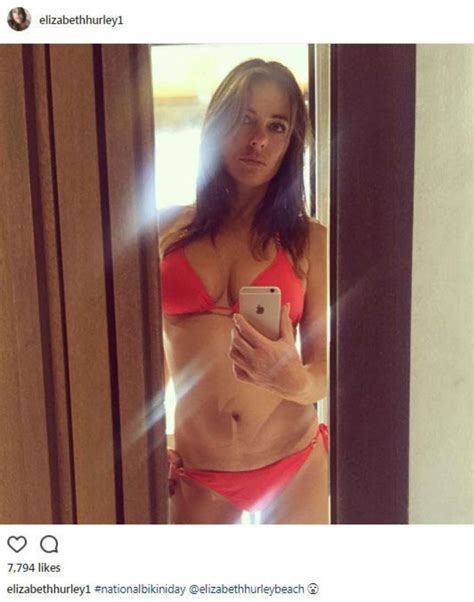 Elizabeth Hurley In Red Bikini Instagram Gotceleb