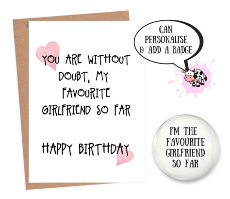Funny Girlfriend Birthday Cards Funny Birthday Cards Personalised