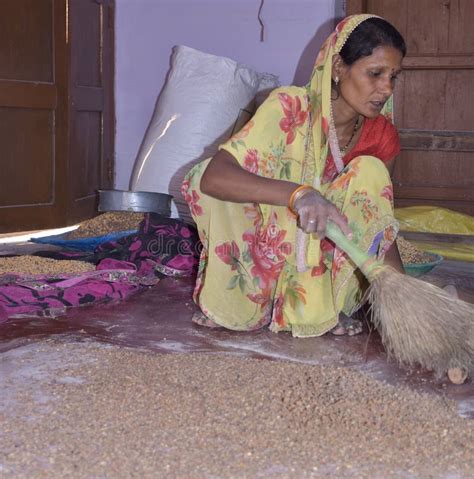 Rural Indian Woman Cleaning Grain At Home Editorial Photo Image Of Work Workers 196382291