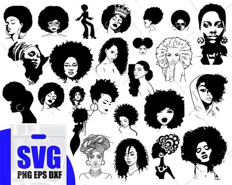 Afro Woman Svg Black Woman Svg Afro Girl Svg African American Svg
