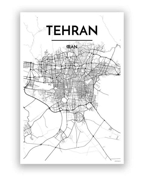 Tehran Map Art Print Map Art Print Map Art Personalized Map Art