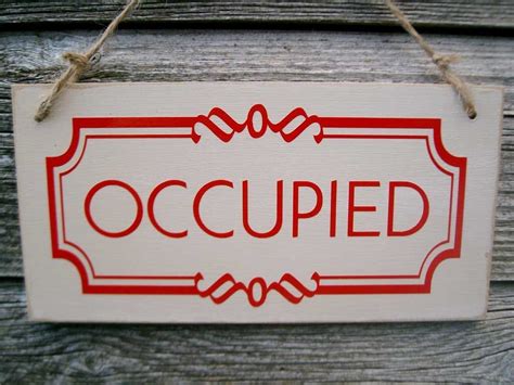 Occupied Vacant Double Sided Bathroom Door Sign Toilet Sign Layjao