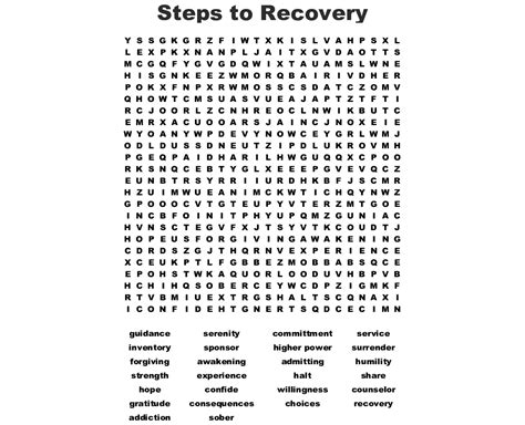 Wellness Recovery Action Plan Word Search Wordmint