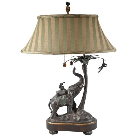 Frederick Cooper Safari Collection Elephant Palm Tree Monkey Table