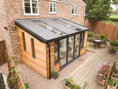 Ultraroof Extension With Cladding In 2020 Garden Room Extensions Tiled Conservatory Roof