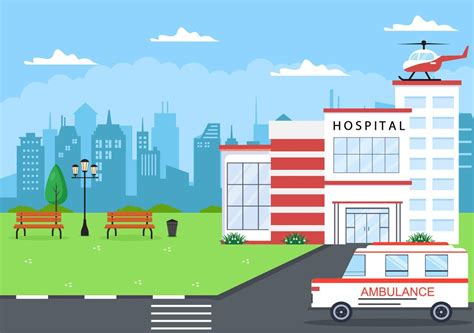 Hospital Building For Healthcare Background Vector Illustration With