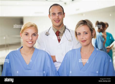 Two Nurses And A Doctor Stock Photo Alamy