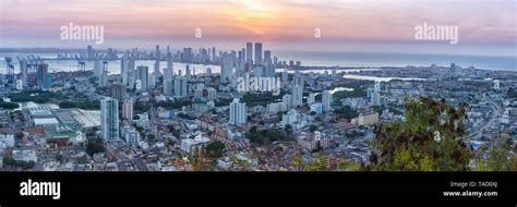 Cartagena Skyline Panorama Colombia City Sea Skyscrapers Sunset