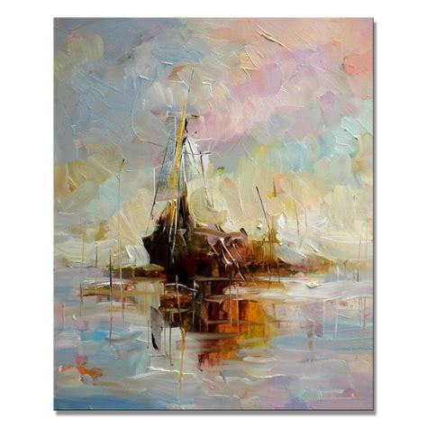 Modern Abstract Boat Oil Painting For Home Decor Buy