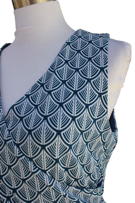 Nwt 41 Hawthorn Teal Green Geometric Print Lorene Faux Wrap Knit Dress