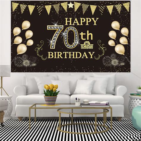 6 X 36 Ft Happy 70th Birthday Backdrop Background Banner For 70th