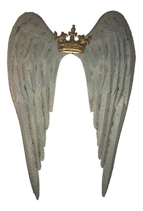 Large Metal Crown And Angel Wings Wall Decor Chairish