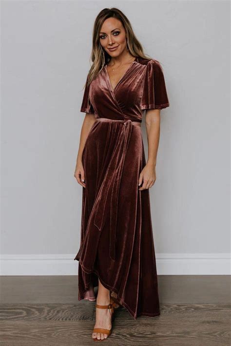 Miriam Velvet Wrap Maxi Dress In Mauve Promdresswebsites Velvet