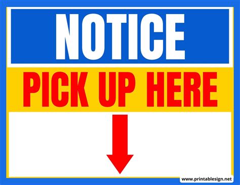 Pick Up Here Sign Free Download