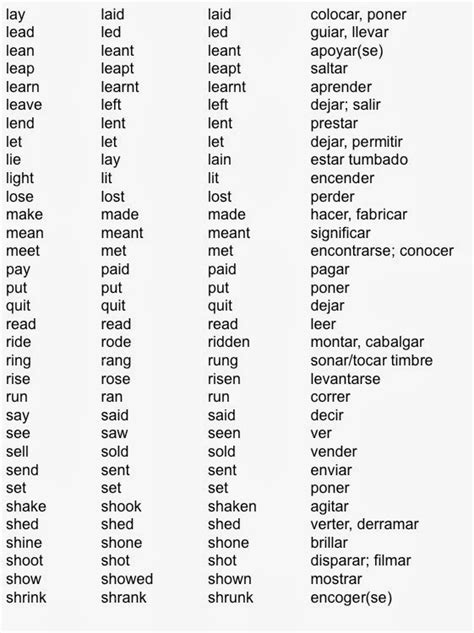 list  verbs  kids