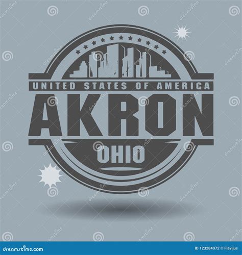 Stamp Or Label With Text Akron Ohio Inside Stock Vector Illustration