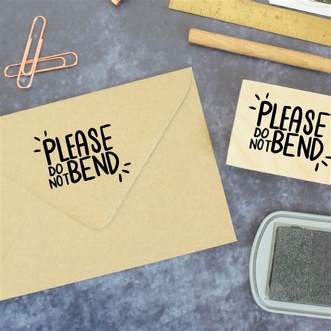 Honeycomb Please Do Not Bend Rubber Stamp Packaging Stamp Etsy