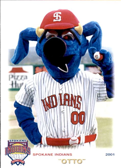 2001 Spokane Indians Grandstand 22 Otto Mascot Baseball Card Ebay