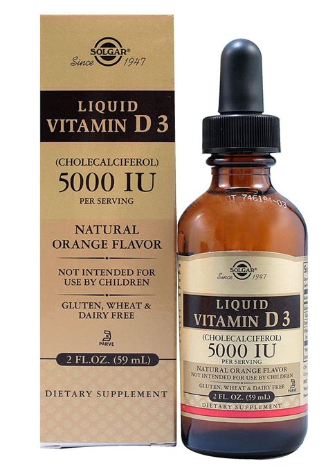 The best vitamin d supplements. Solgar Vitamin D3 Liquid Natural Orange -- 5000 IU - 2 fl ...