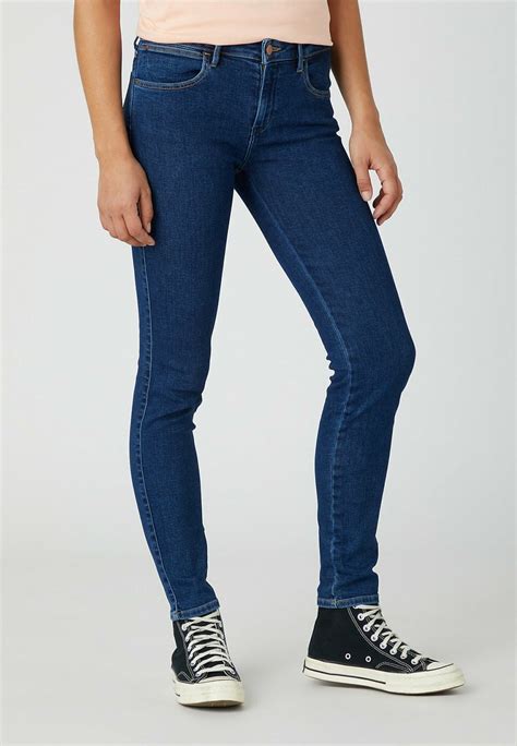 wrangler jeans skinny fit willow blue denim zalando at