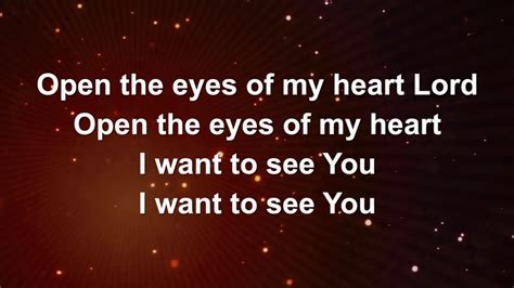 Open The Eyes Of My Heart Lyric Video With Vocals Youtube