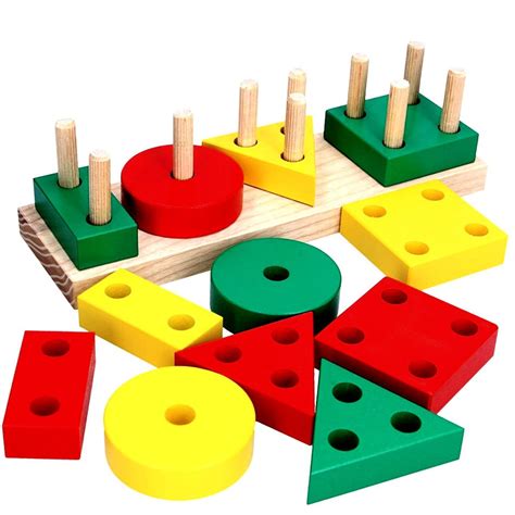 Classical Shape Sorter Personalized Stacking Pegs And Shapes Toy