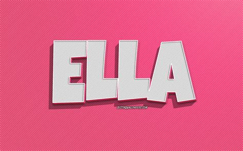 Download Wallpapers Ella Pink Lines Background Wallpapers With Names