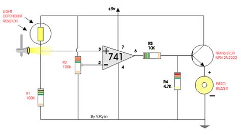 Lm741 Op Amp Amplifier Circuit As Voltage Comparator To Make Laser