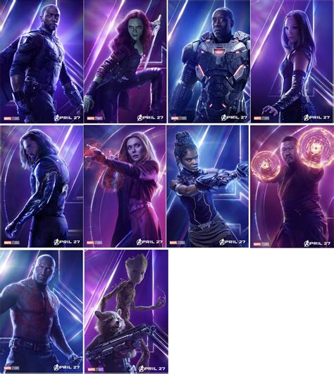 Avengers Infinity War Character Posters Revealed Latf Usa News