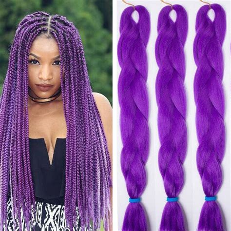 Good Purple Braiding Hair Xpression 24 100g Jumbo Box Braids Crochet Braids Hairstyles