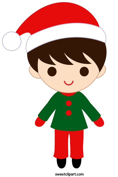 Christmas Boy With Santa Hat Free Clip Art