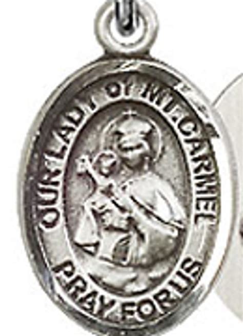 Our Lady Of Mount Carmel 50 Oval Sterling Silver Side Medal