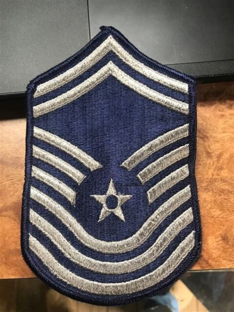 Us Air Force Chief Master Sergeant Rank Patch Insignia E 9 E9 Blue Usaf