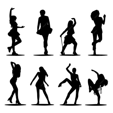 Premium Vector A Group Of Dancers Silhouette Vector Design
