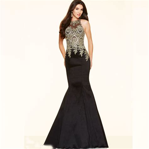 Black And Gold Long Prom Dresses Mydressreview