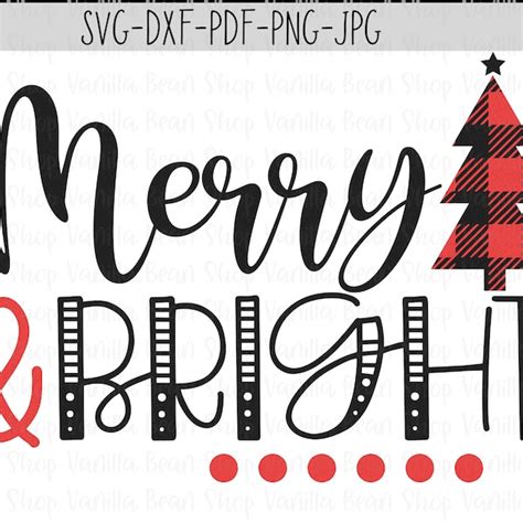 Merry And Bright Svg Etsy