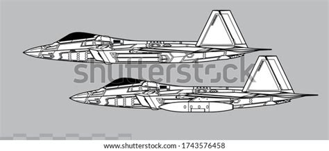 Lockheed Martin F22 Raptor Vector Drawing Stock Vector Royalty Free