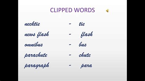 Clipped Words Youtube