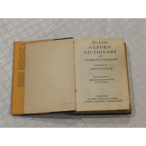 1945 The Little Oxford Dictionary Of Current English Third Edition