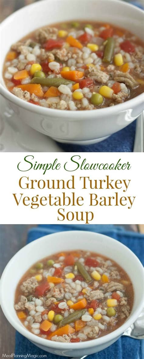 This Simple Slowcooker Turkey Vegetable Barley Soup Is A Cinch To Throw