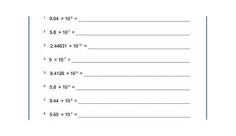 scientific notation worksheets answer key