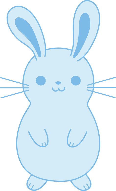 Cute Blue Easter Bunny Free Clip Art