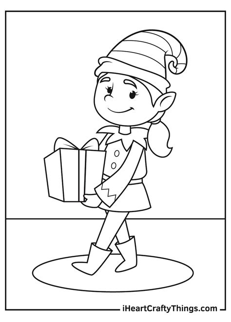 Christmas Girl Elves Coloring Pages