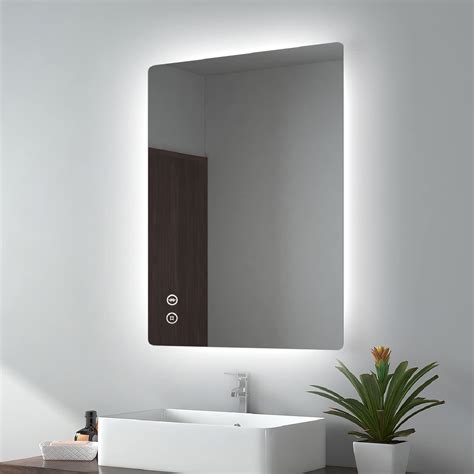 Emke 800 X 600 Mm Backlit Illuminated Bluetooth Bathroom Mirrors Wall