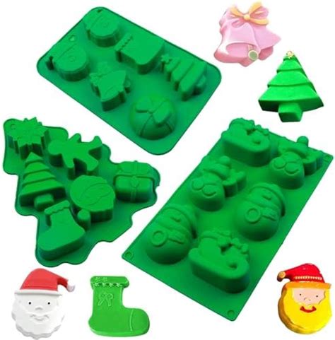 Senhai 3 Pack Christmas Silicone Molds Soap Chocolate