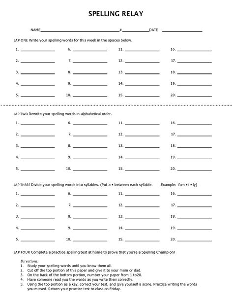 38 Printable Spelling Test Templates Word And Pdf Templatelab